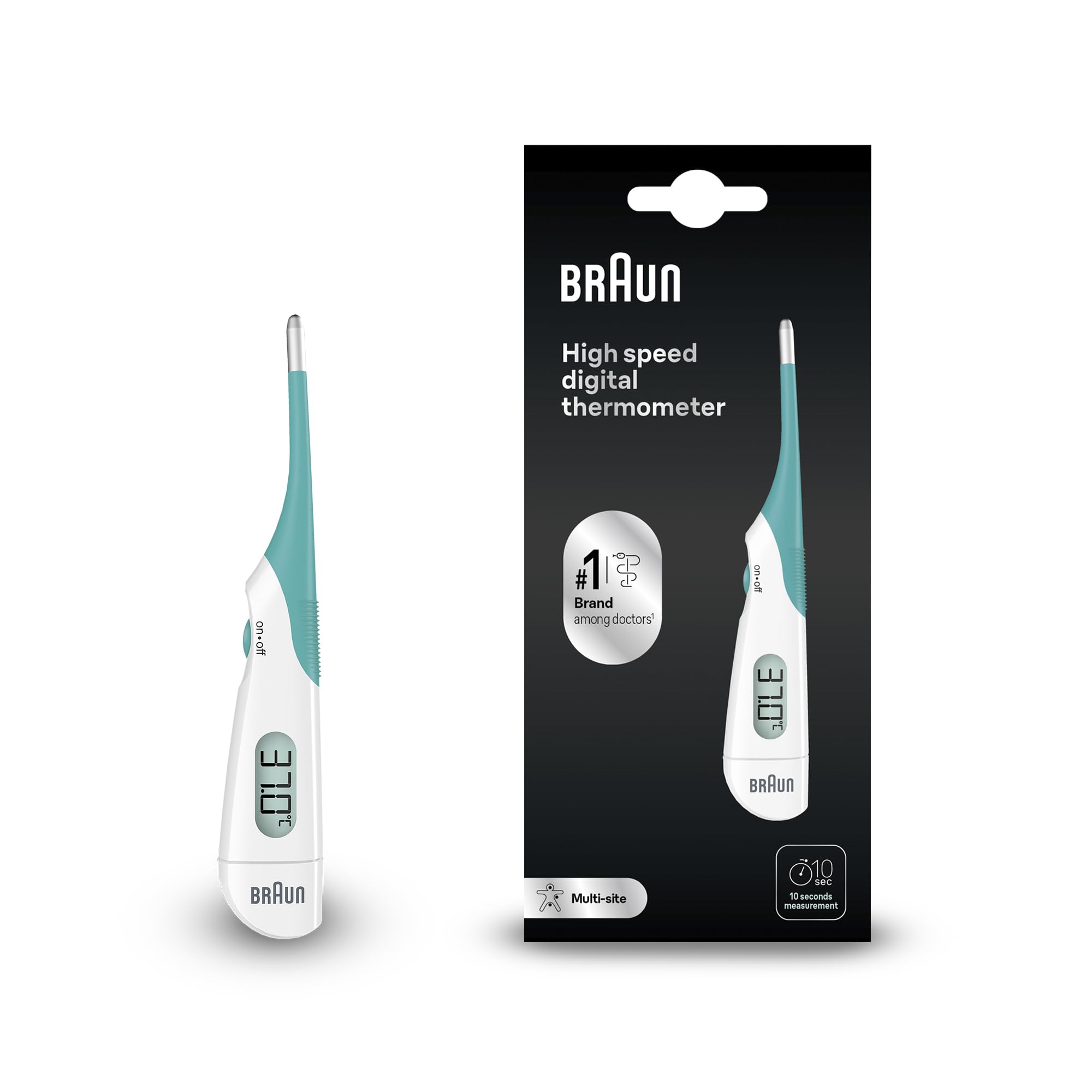 Braun Age Precision Digital Thermometer Stick for Multi-Site Use, Oral, Rectal or Underarm, Suitable for Babies and Children, Brand #1 among Doctors 1, PRT2000