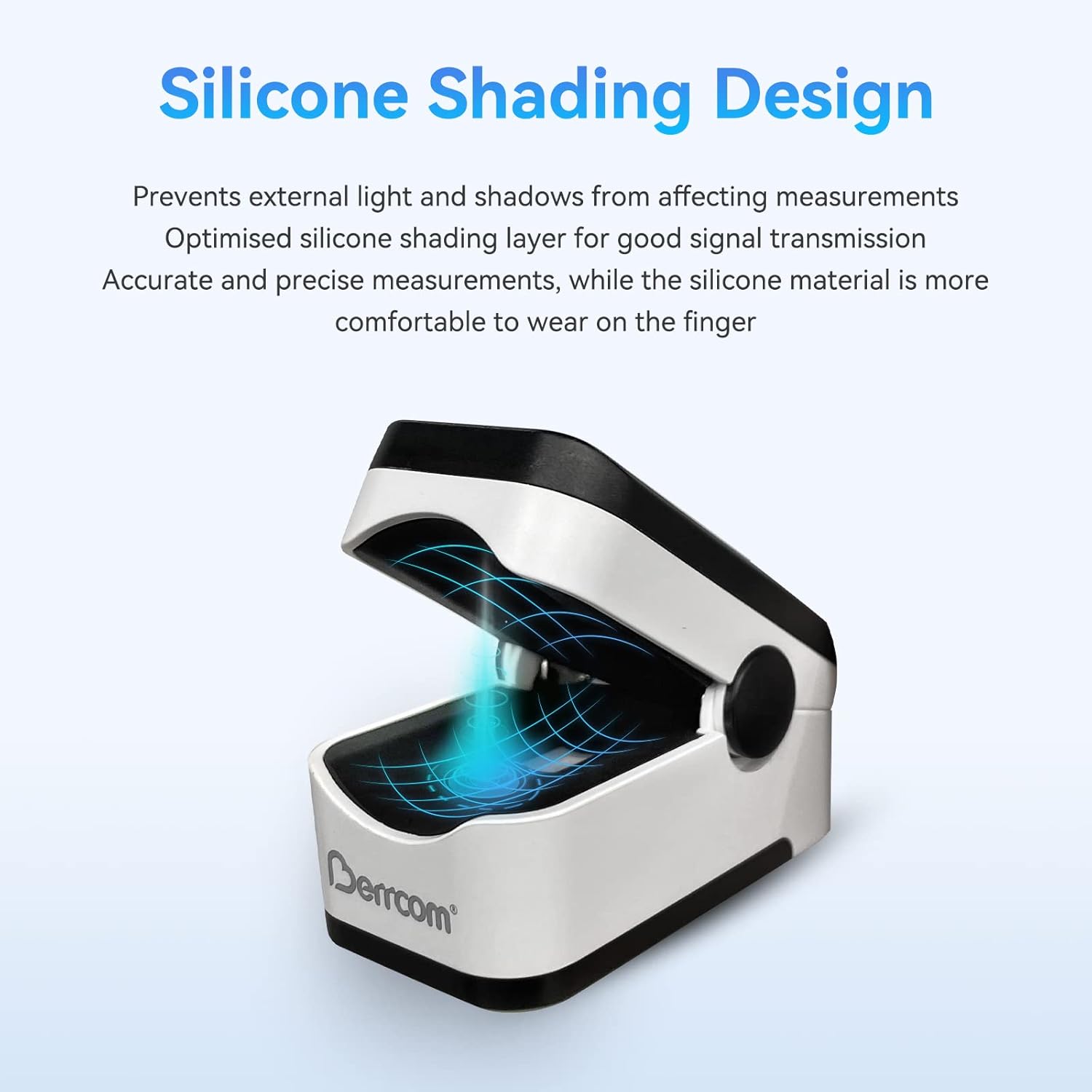 Berrcom Professional Finger Pulse Oximeter Saturation Oximeter Accurate Measurement of Blood Oxygen Saturation with Alarm Function, OLED Screen for All People with Batteries Included