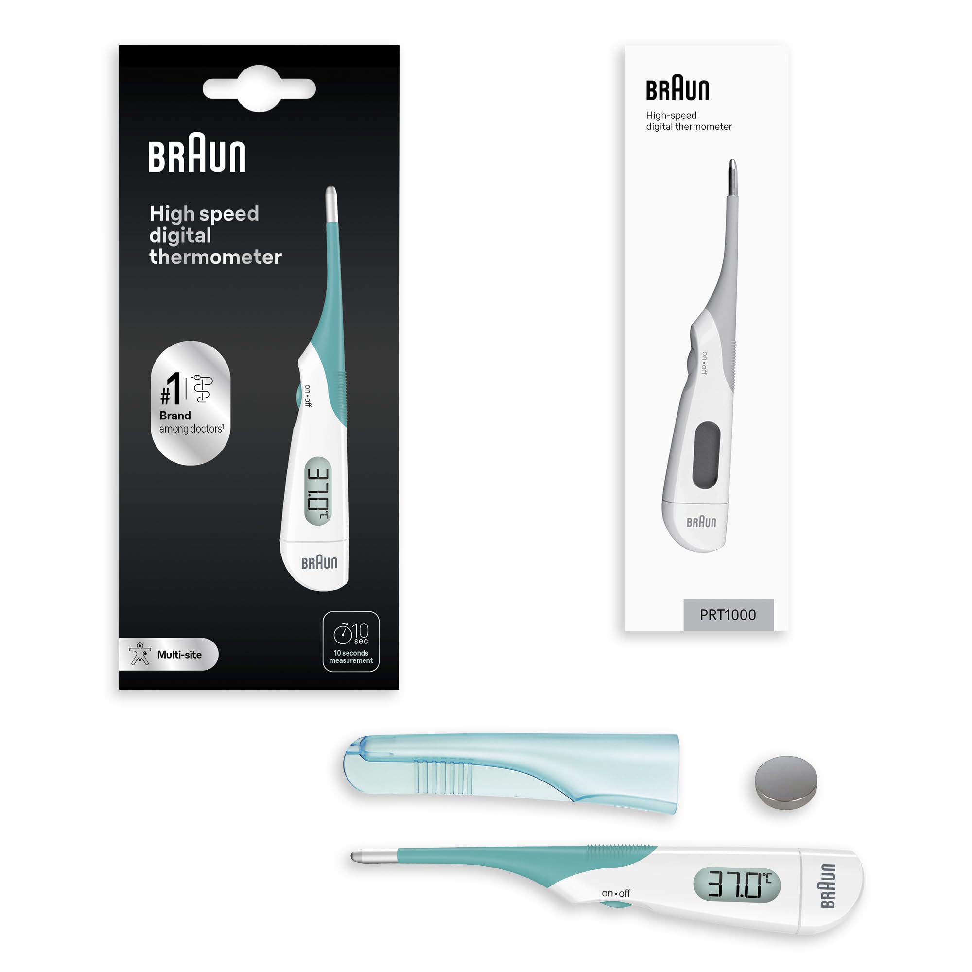 Braun Age Precision Digital Thermometer Stick for Multi-Site Use, Oral, Rectal or Underarm, Suitable for Babies and Children, Brand #1 among Doctors 1, PRT2000
