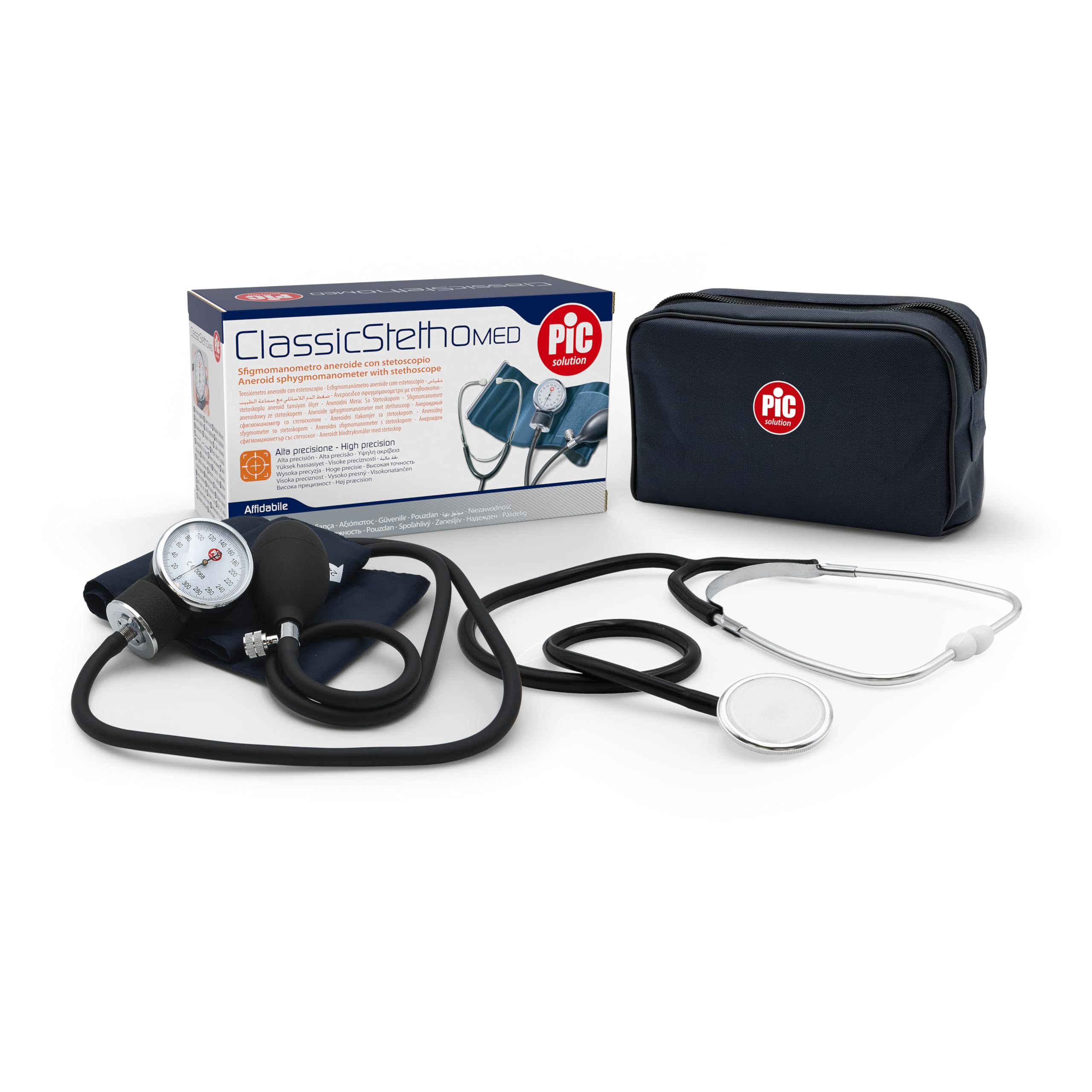 Pic Solution ClassicStethoMED Aneroid Pressure Monitor with Stethoscope for Professional Use