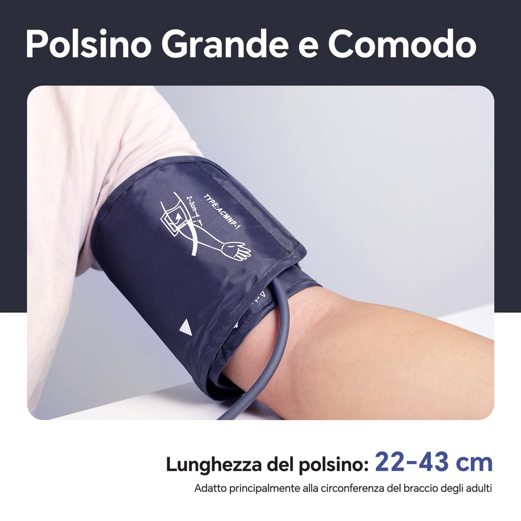 Sinocare Arm Blood Pressure Monitor (22-42 cm) with Risk Indicator, Home Hypertension Monitoring