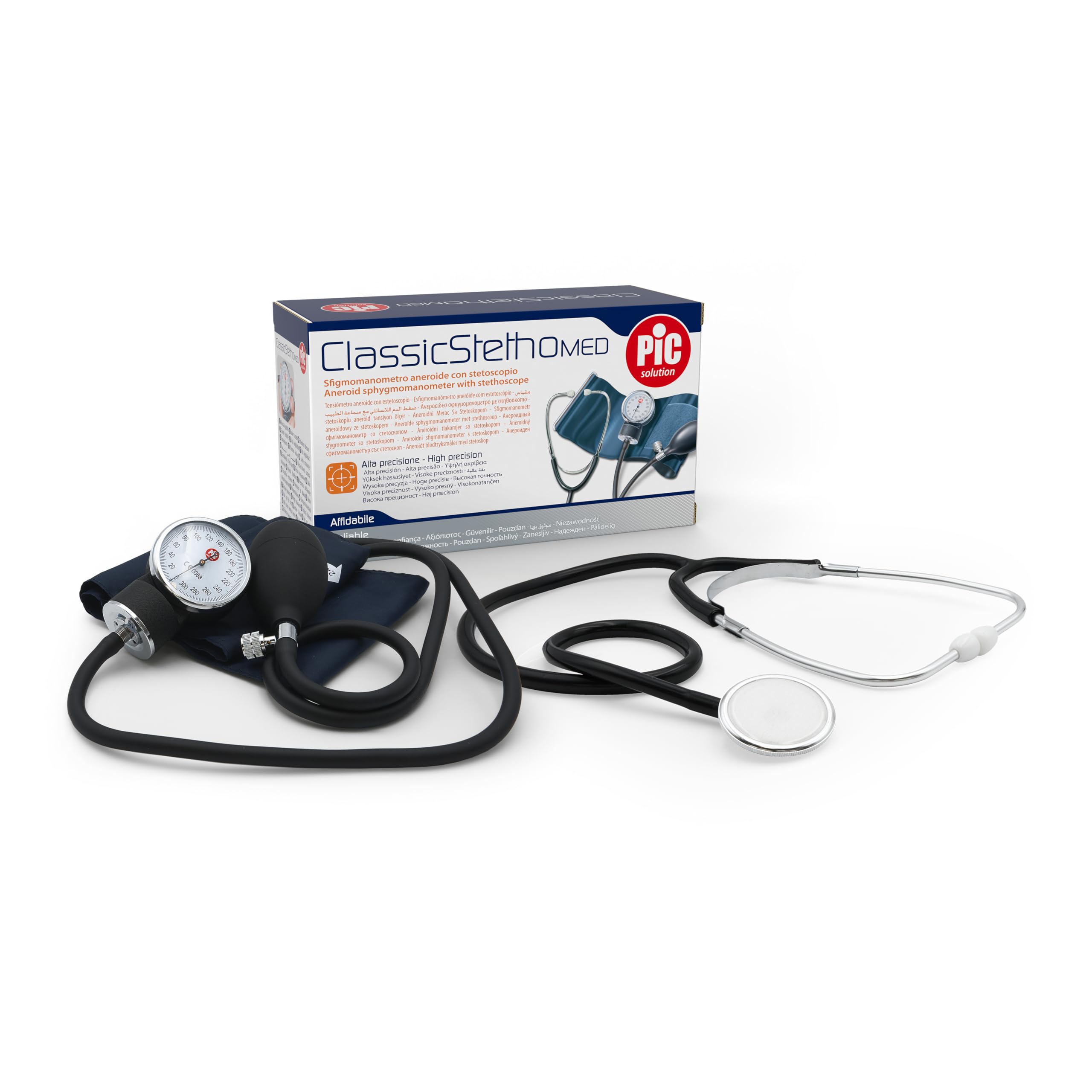 Pic Solution ClassicStethoMED Aneroid Pressure Monitor with Stethoscope for Professional Use