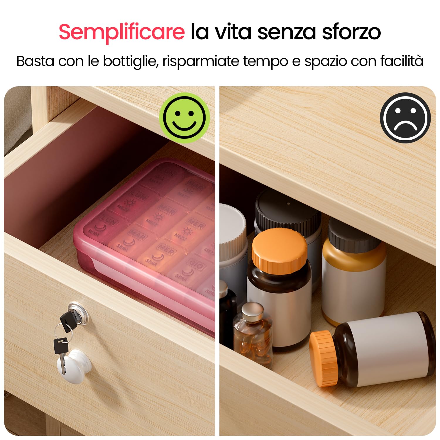 7 Day Weekly Pill Box with 3 Compartments for Morning, Afternoon and Evening, Easy Open Design, Ideal for Medications, Vitamins, Fish Oil and Supplements - Black