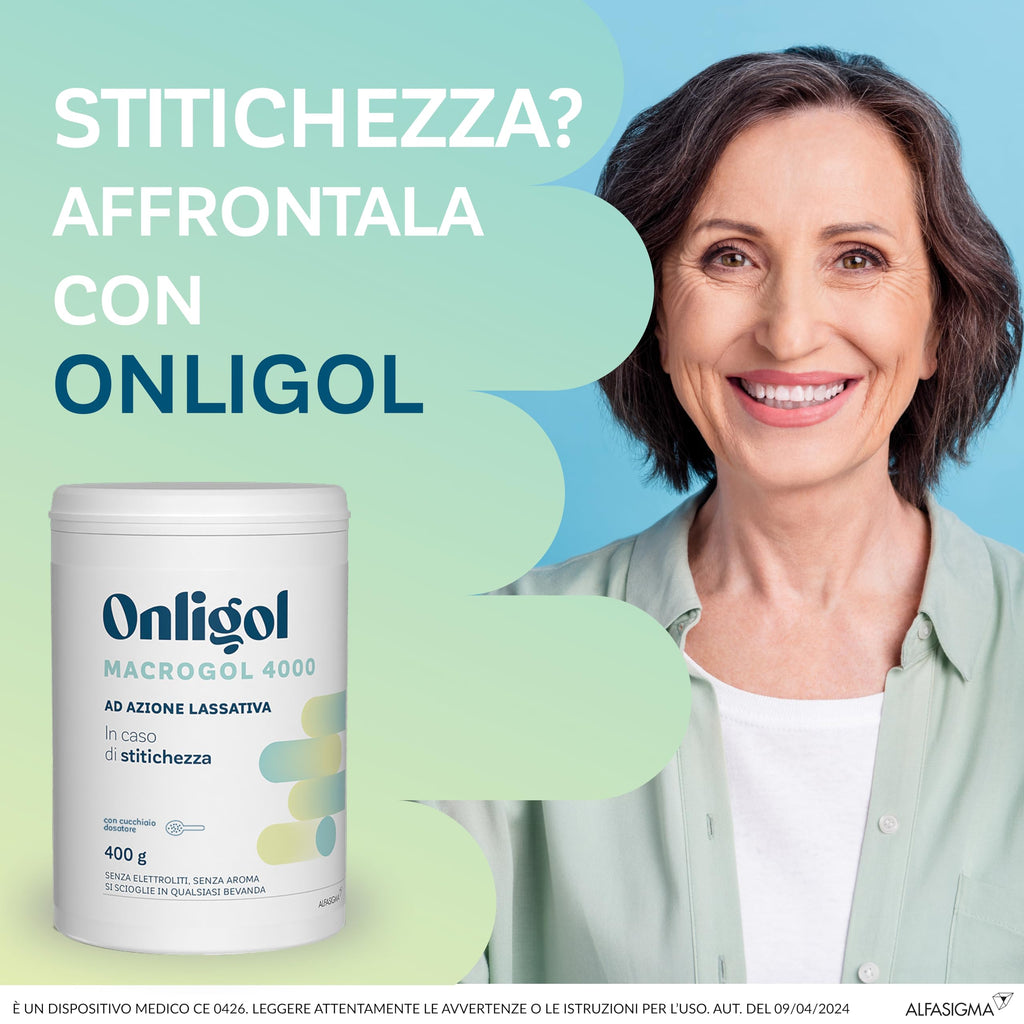 Onligol 400 g, Macrogol 4000 Based Oral Medical Powder, Particularly Useful for Subjects Suffering from Constipation, 400 g