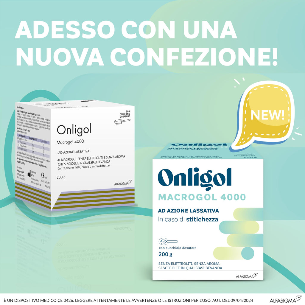 Onligol 400 g, Macrogol 4000 Based Oral Medical Powder, Particularly Useful for Subjects Suffering from Constipation, 400 g